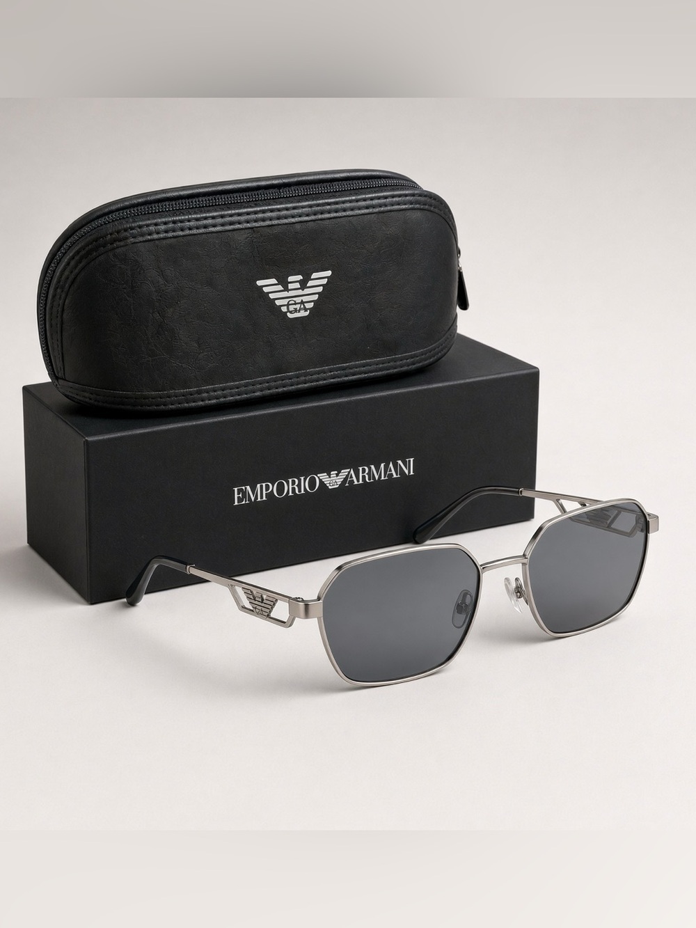 NEW Emporio Armani EA2140 300387 Matte Gunmetal Dark Grey Sunglasses 57-17-145 B